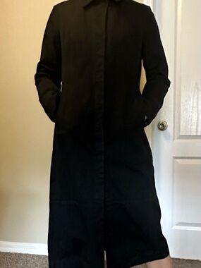 GAP Black Long Trench Coat
